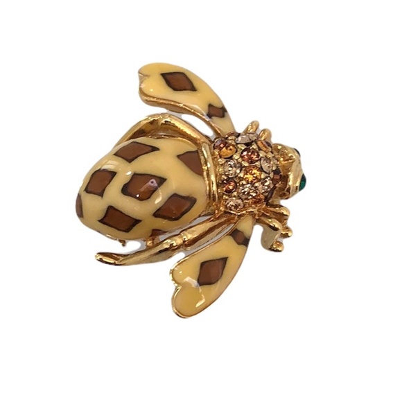 JOAN OF THE JUNGLE JOAN RIVERS CREAM ENAMEL BROOCH - Picture 4 of 16